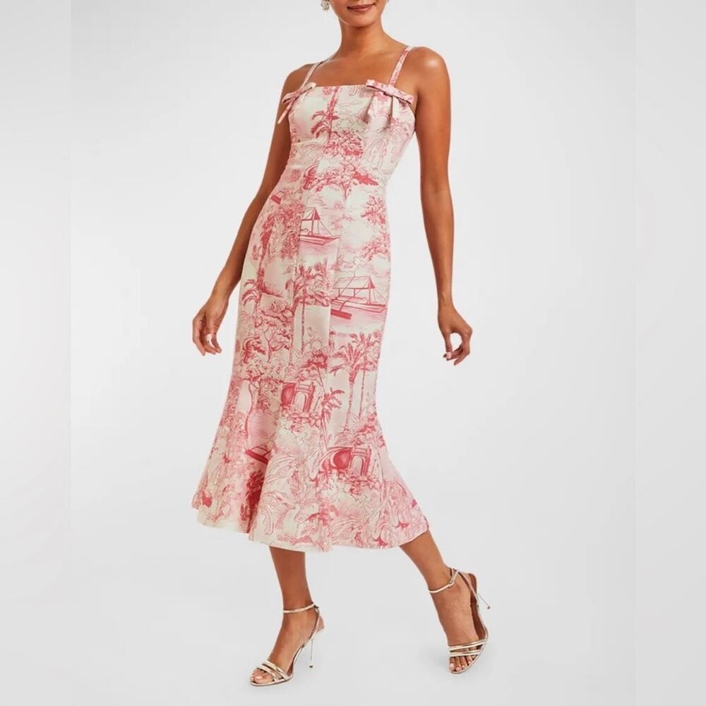Mestiza New York Calista Sleeveless Toile-Print Midi Dress Size 4